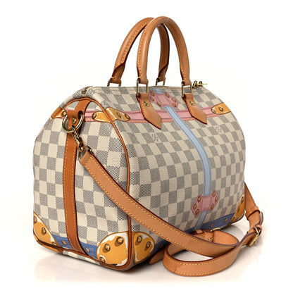 Louis Vuitton Damier Azur Summer Trunks Speedy Bandouliere 30 3 of 10
