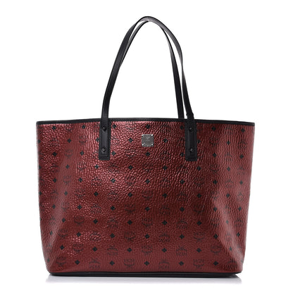MCM Metallic Visetos Large Anya Shopper Tote Scooter Red 1 of 7