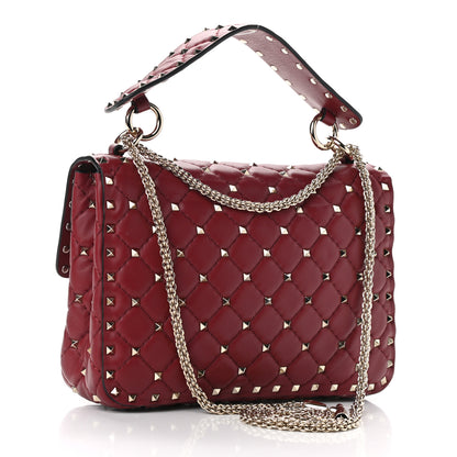 Valentino Garavani Nappa Medium Rockstud Spike Shoulder Bag Rubino 3 of 9