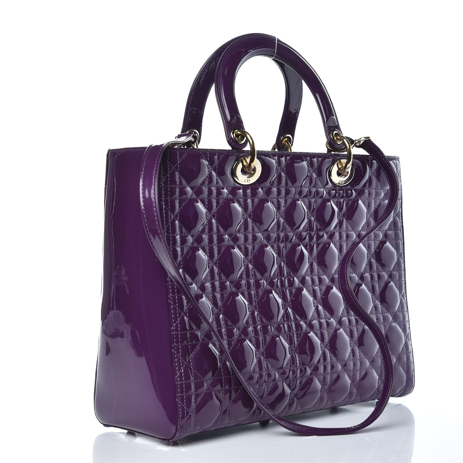 Christian Dior Patent Cannage Large Lady Dior Violet Purple 3 of 9
