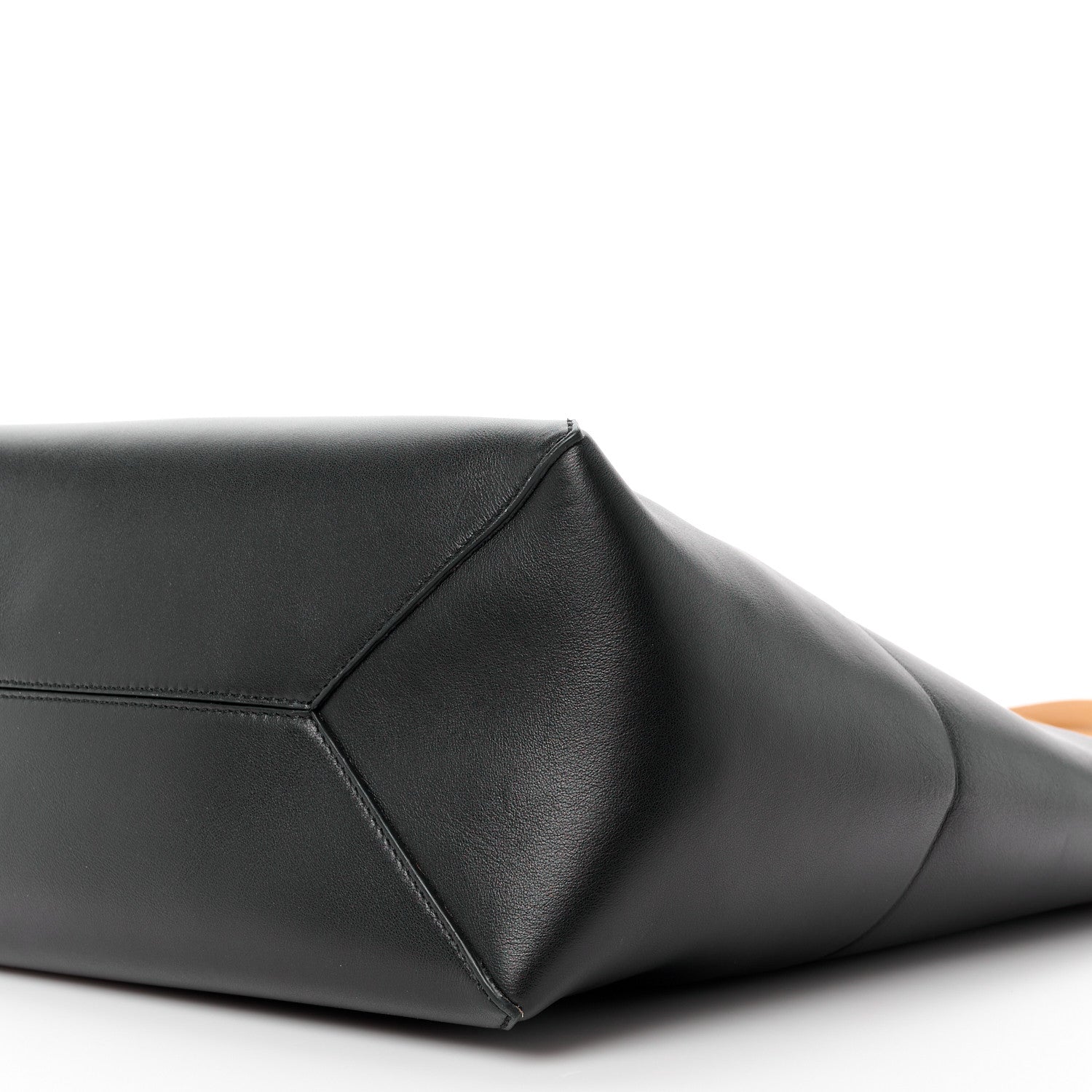 Loewe Shiny Calfskin Medium Puzzle Fold Tote Warm Desert Black 10 of 13