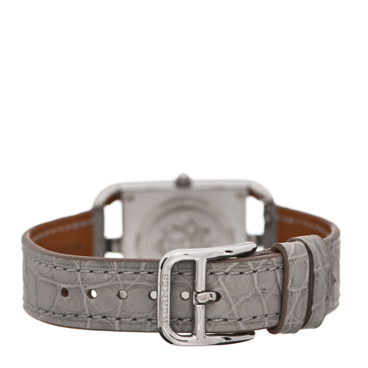 Stainless Steel Alligator Diamond Bezel Grey Sapphire Mother of Pearl 23mm Cape Cod Quartz Watch Gris Perle