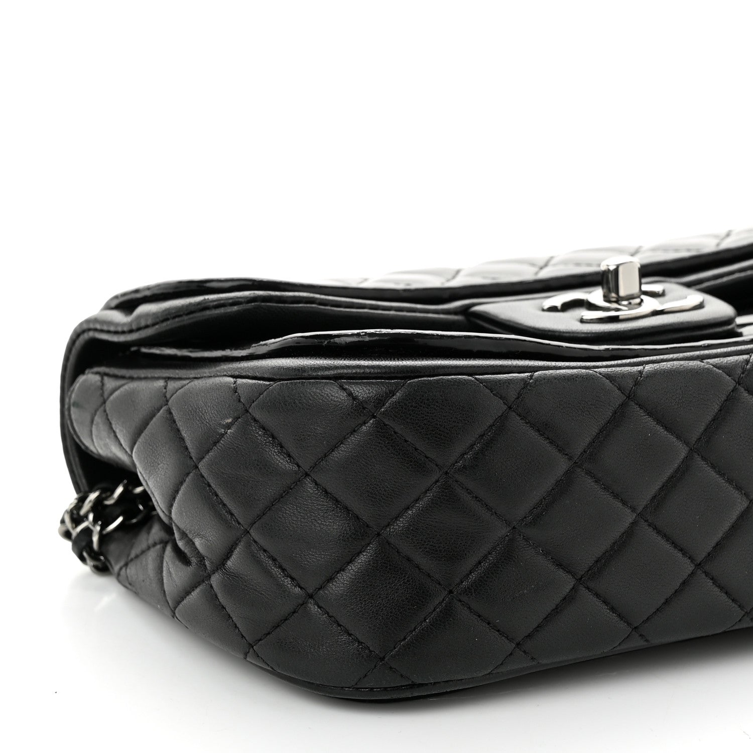 Chanel Lambskin Patent Quilted Twist Mini Flap Black 9 of 11