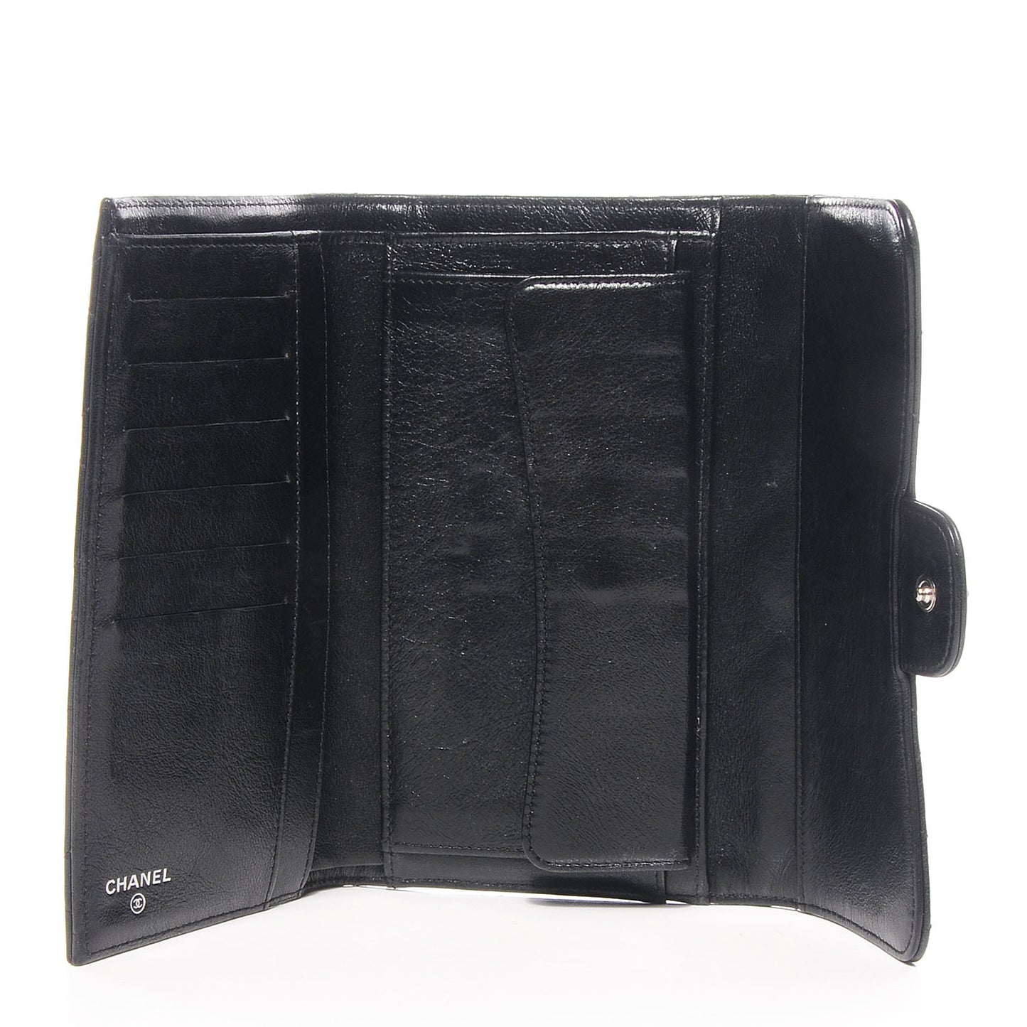 Calfskin Quilted Reissue Long Flap Wallet Black