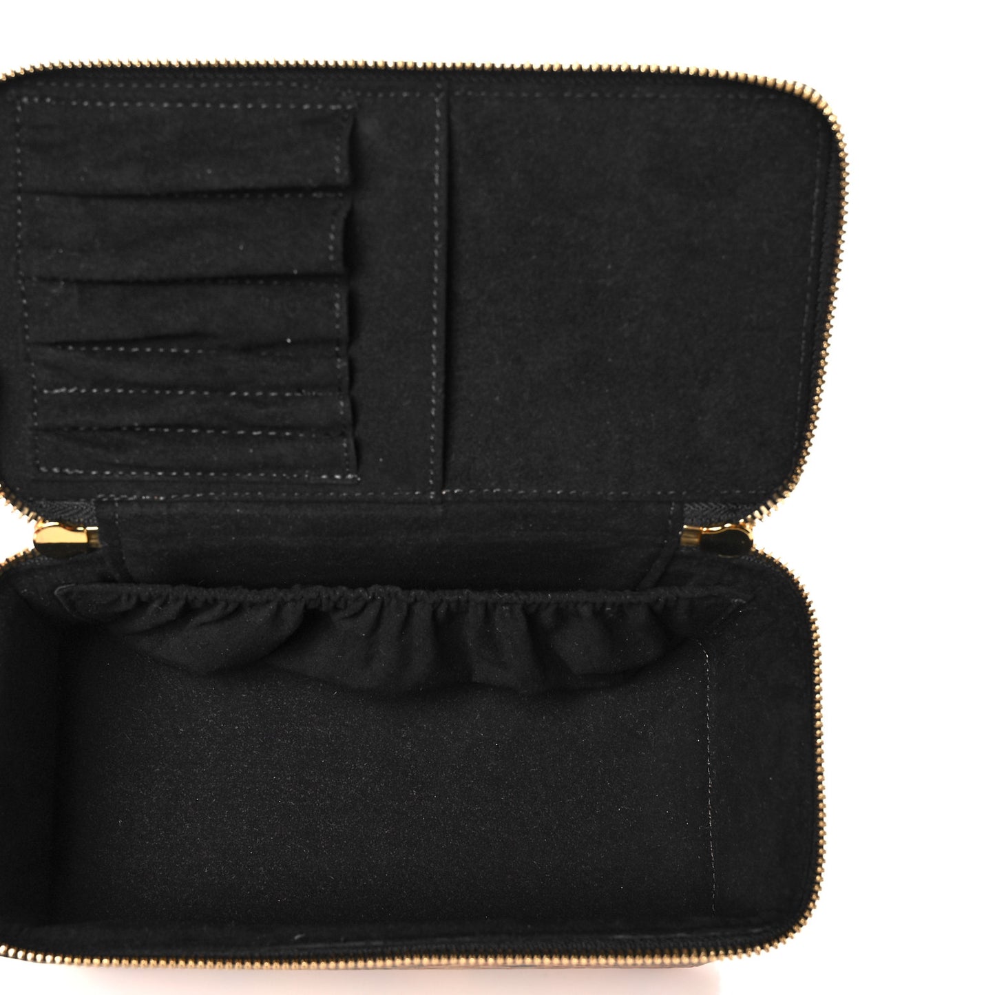 Visetos Calfskin Snakeskin Embossed Vanity Case Cognac
