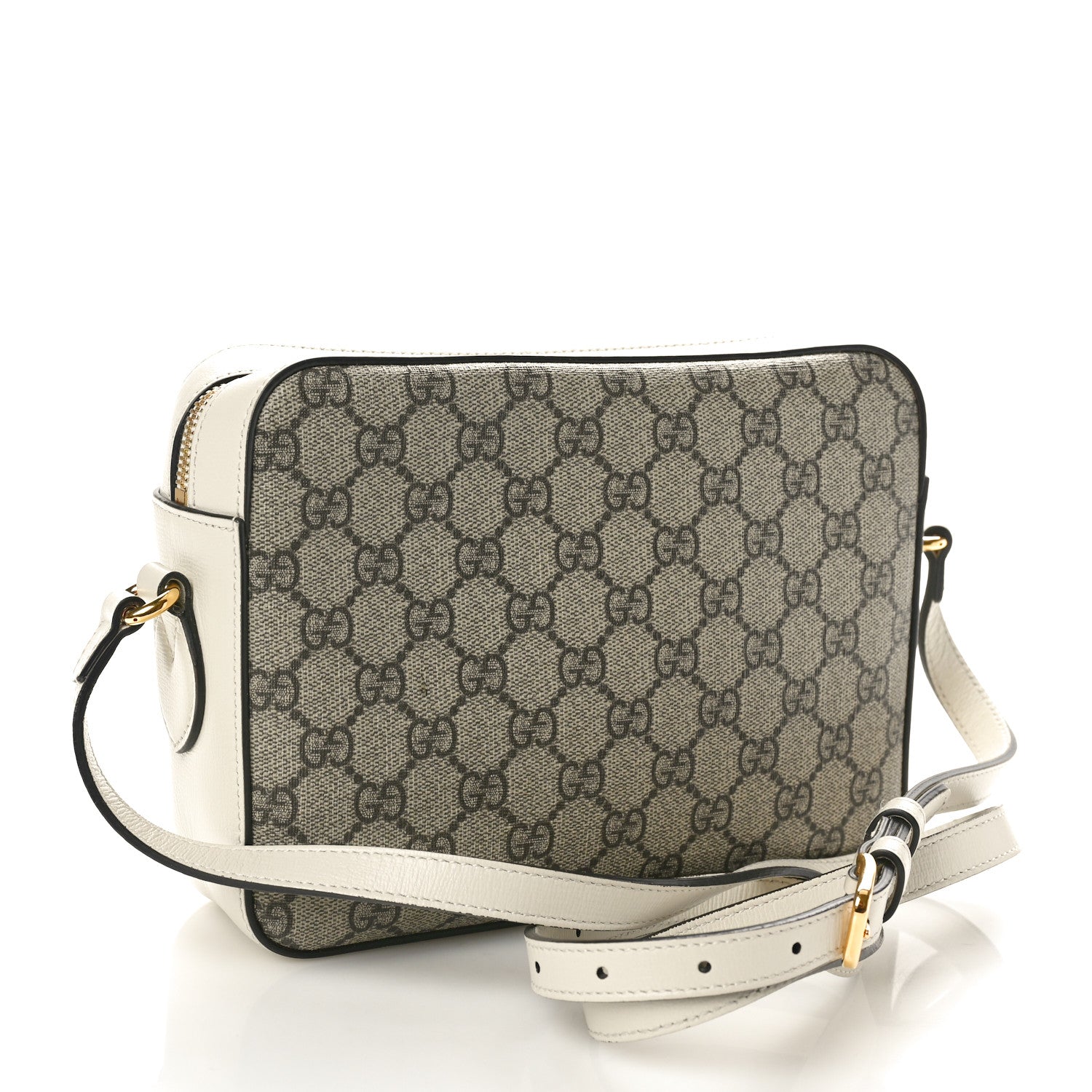 Gucci GG Supreme Monogram Small Horsebit 1955 Shoulder Bag Beige Mystic White 3 of 10