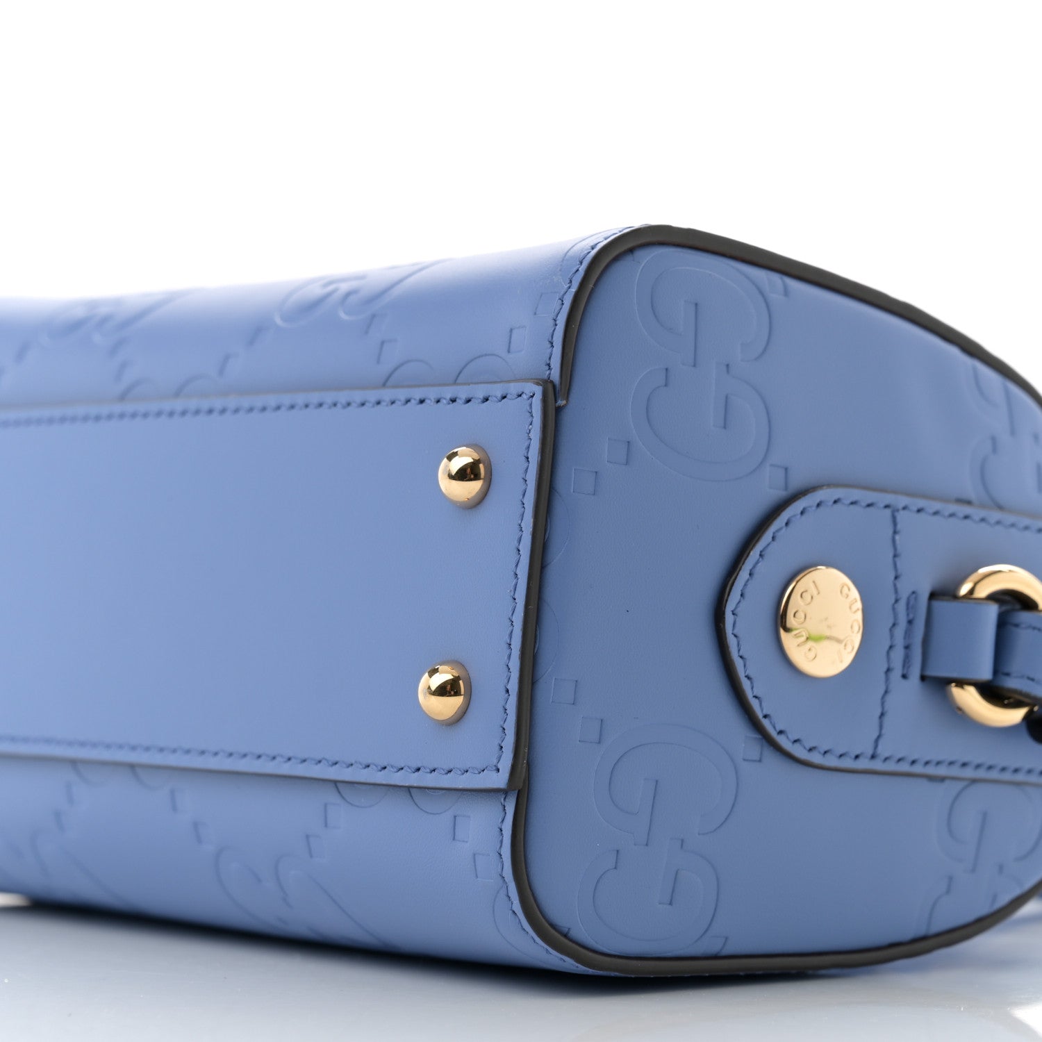 Gucci Gilbert Calfskin Jumbo GG Embossed Super Mini Top Handle Bowler Bag Bloom Lavender 10 of 10