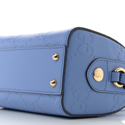 Gucci Gilbert Calfskin Jumbo GG Embossed Super Mini Top Handle Bowler Bag Bloom Lavender 10 of 10