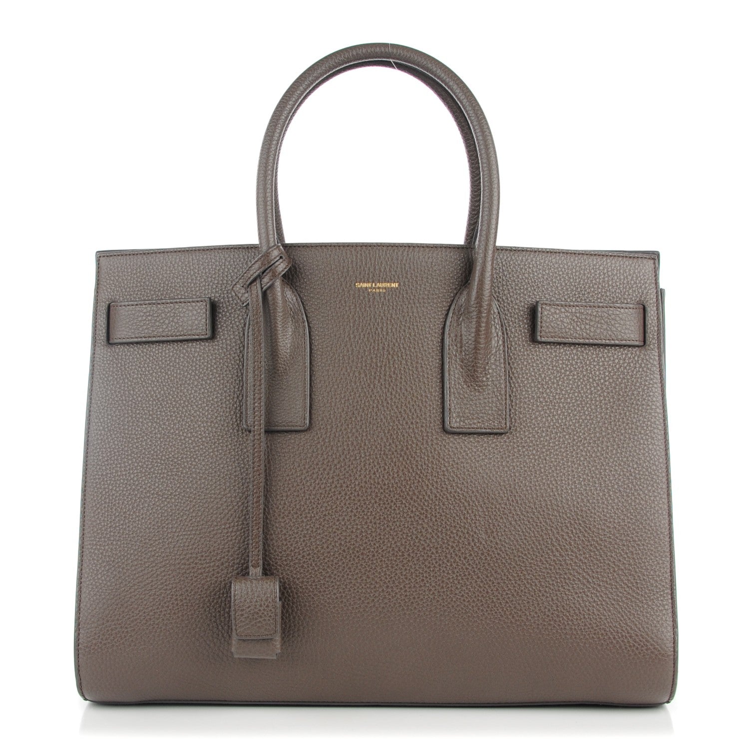 Saint Laurent Grained Calfskin Large Sac de Jour Carryall Earth 1 of 7