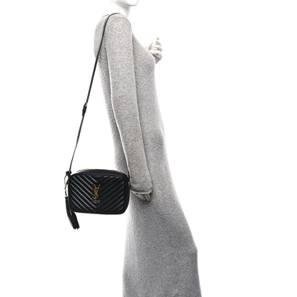 Saint Laurent Calfskin Matelasse Monogram Lou Camera Bag Black 2 of 10