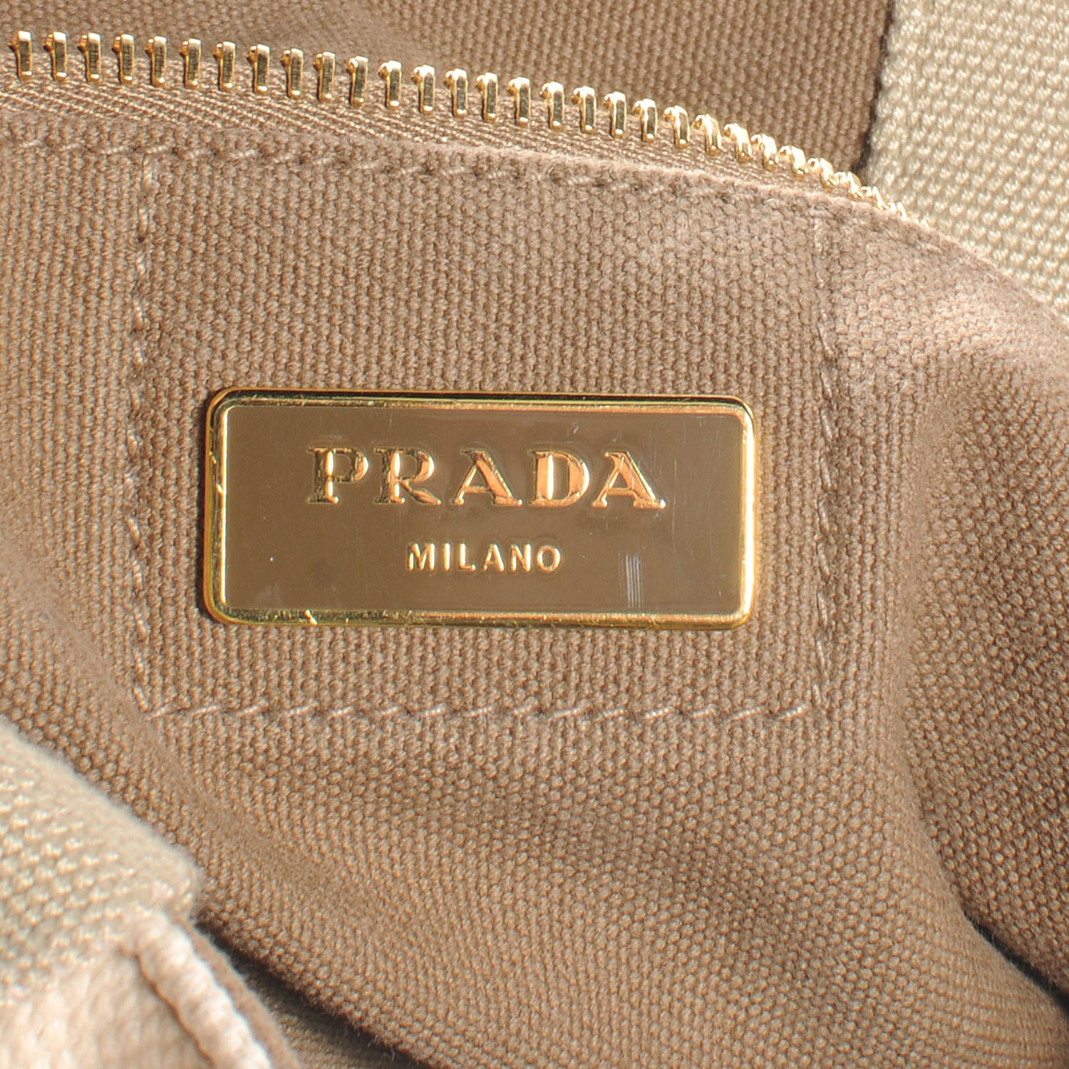 Prada Canvas Canapa Stampata Tote Marrone 7 of 9