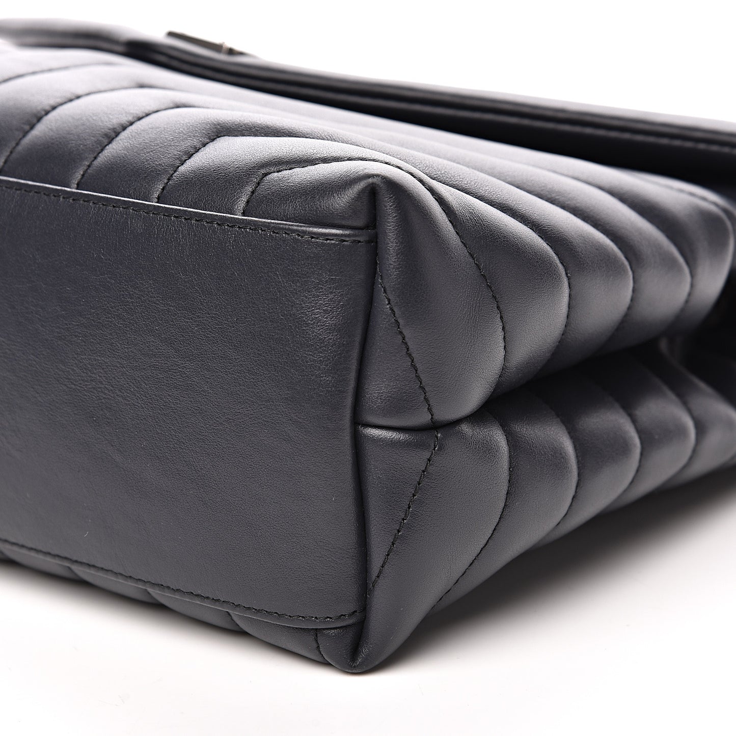 Calfskin Y Quilted Monogram Medium Loulou Chain Satchel Asphalt