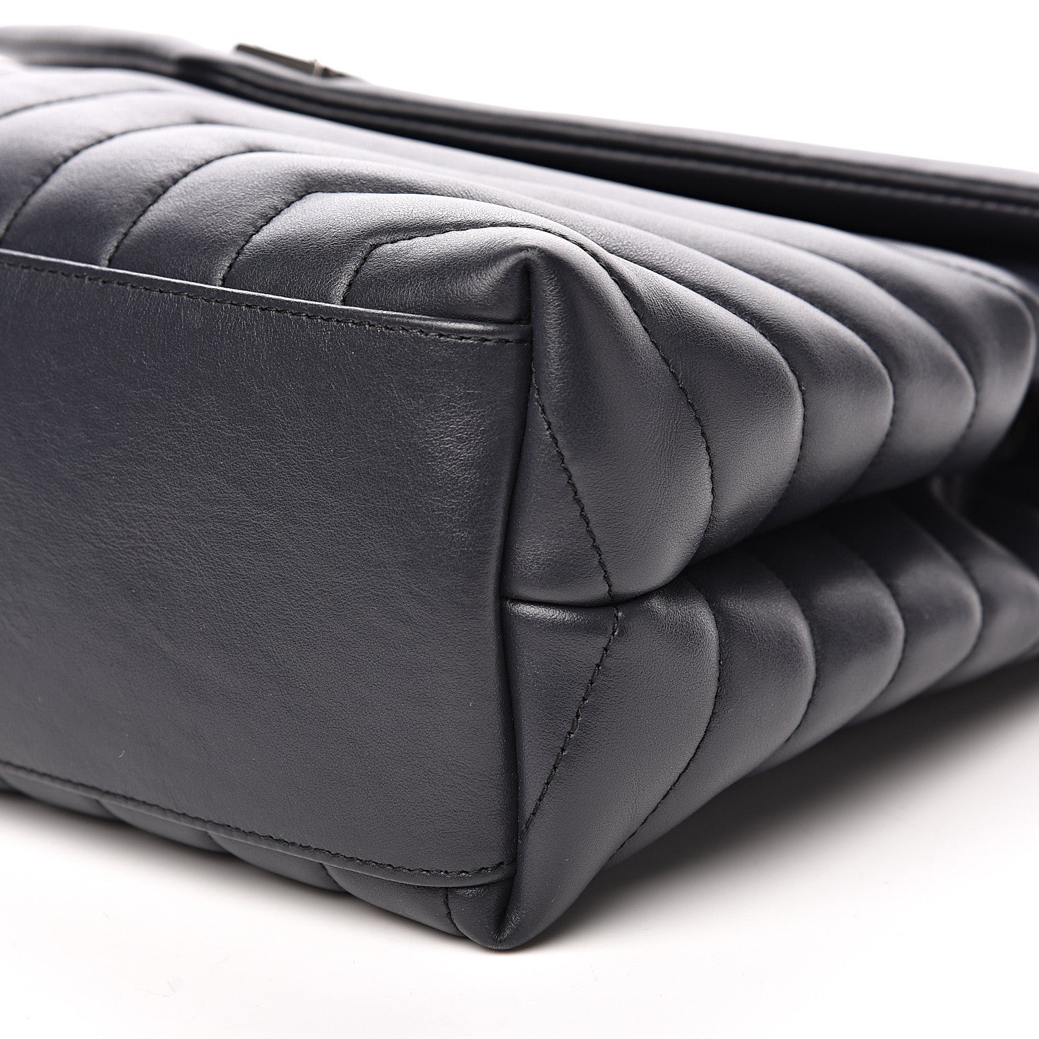Saint Laurent Calfskin Y Quilted Monogram Medium Loulou Chain Satchel Asphalt 9 of 10