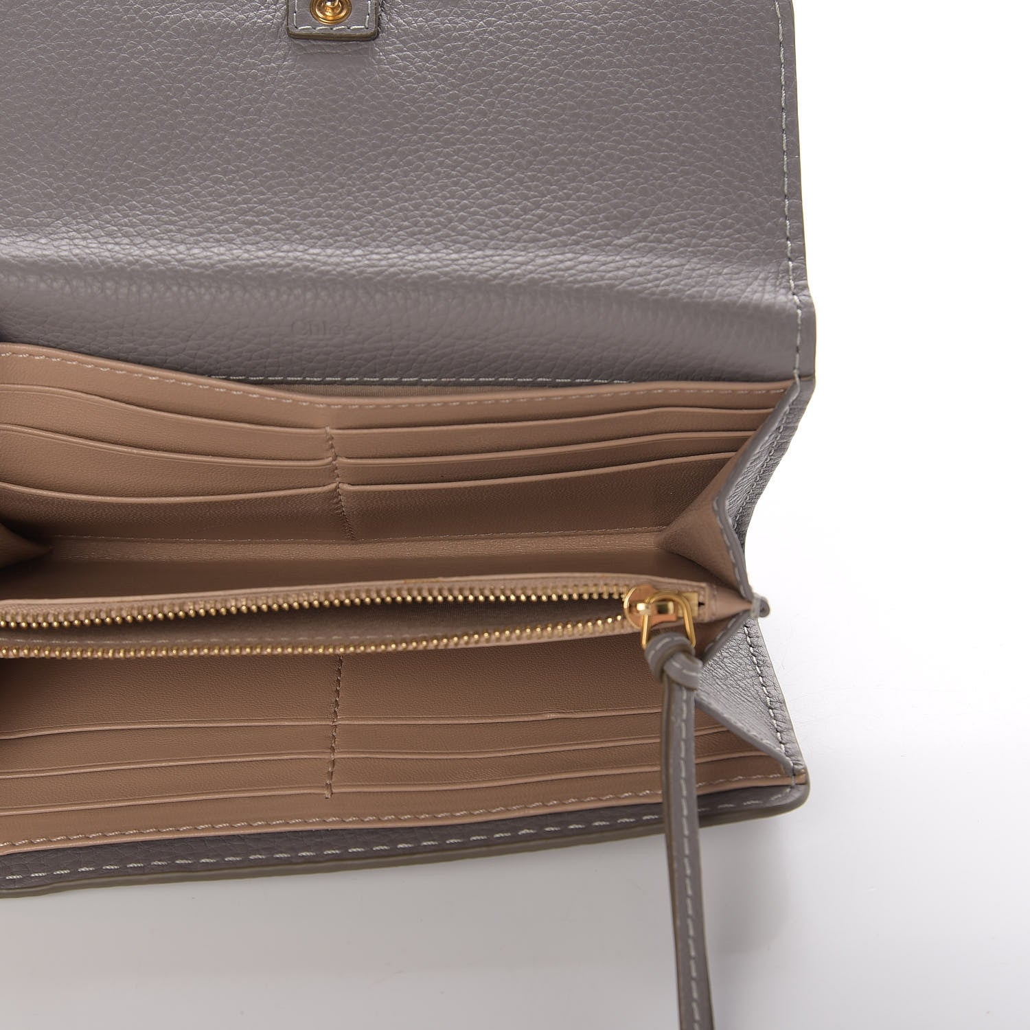 Chloe Calfskin Marcie Continental Flap Wallet Cashmere Grey 4 of 10