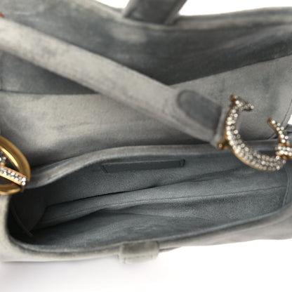 Christian Dior Velvet Crystal Mini Saddle Bag Grey 5 of 10