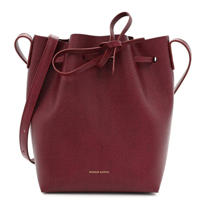Mansur Gavriel Saffiano Mini Bucket Bag Claret 1 of 10