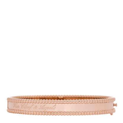 Van Cleef & Arpels 18K Rose Gold Perlee Signature Bangle Bracelet S 2 of 4