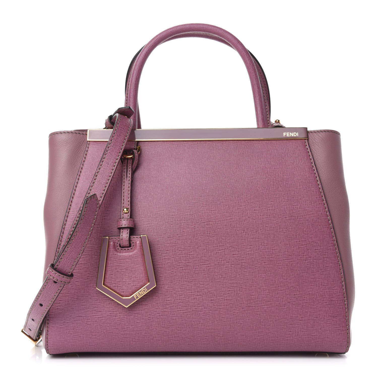 Fendi Vitello Elite Flamingo Petite 2Jours Tote Lilla Glicine 1 of 10