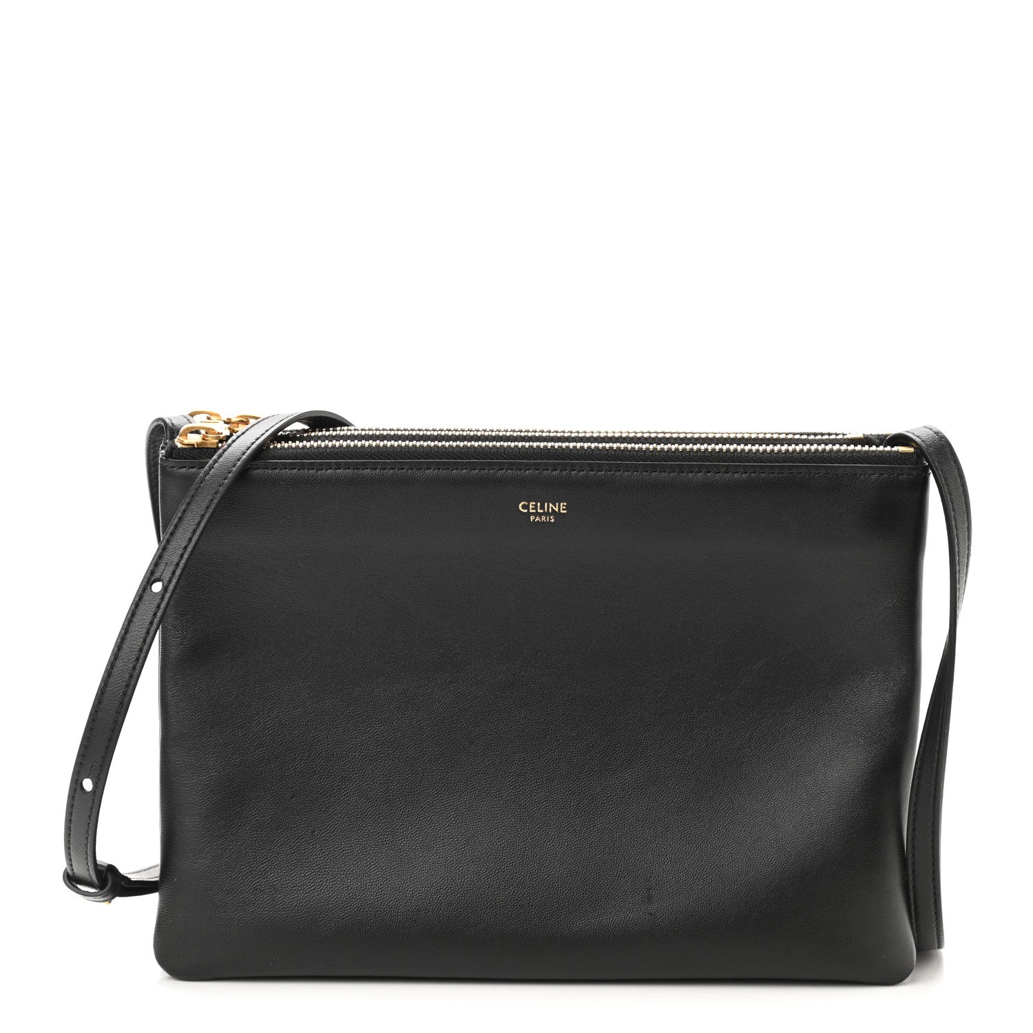 Celine Lambskin Small Trio Crossbody Bag Black 1 of 7