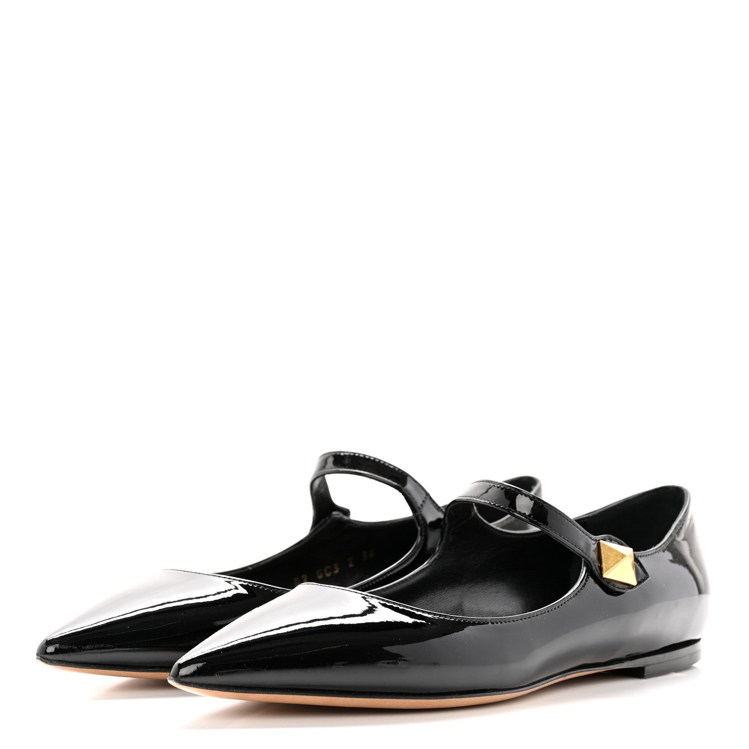 Valentino Garavani Patent Tiptoe Ballerina Flats 36 Black 3 of 12
