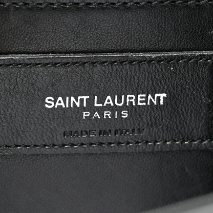 Saint Laurent Calfskin Crocodile Embossed Medium Classic Monogram Kate Tassel Satchel Black 6 of 17