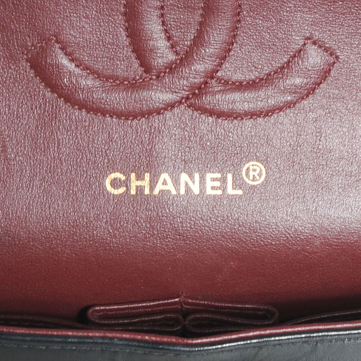 Lambskin Medium Double Flap Black