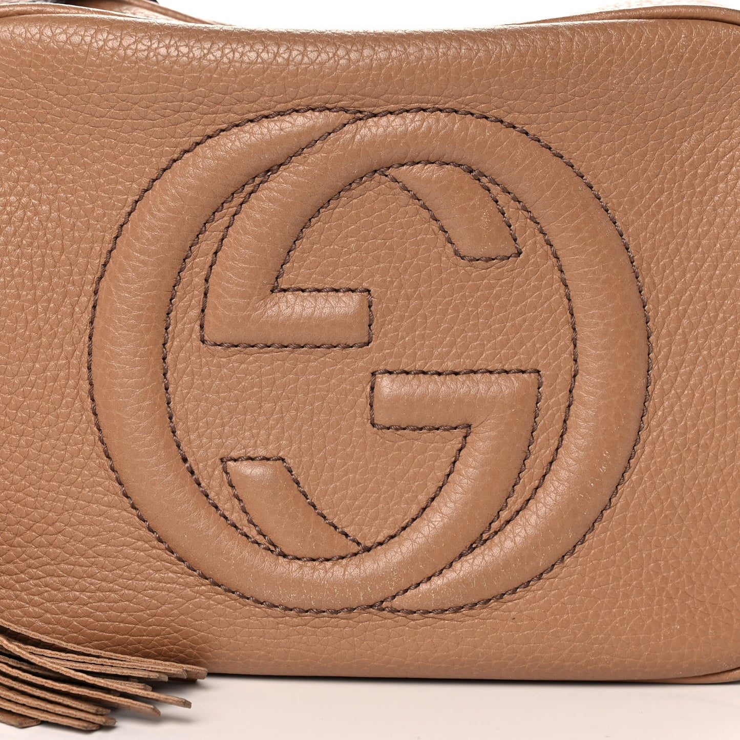 Pebbled Calfskin Small Soho Disco Bag Camelia