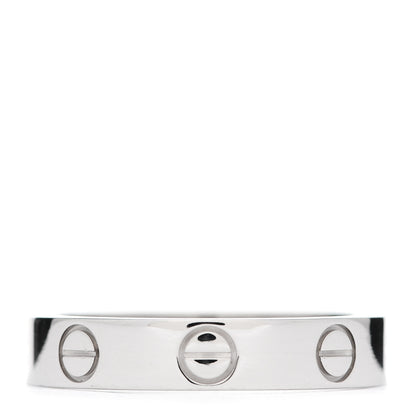 Cartier 18K White Gold 3.5mm LOVE Wedding Band Ring 49 4.75 3 of 5