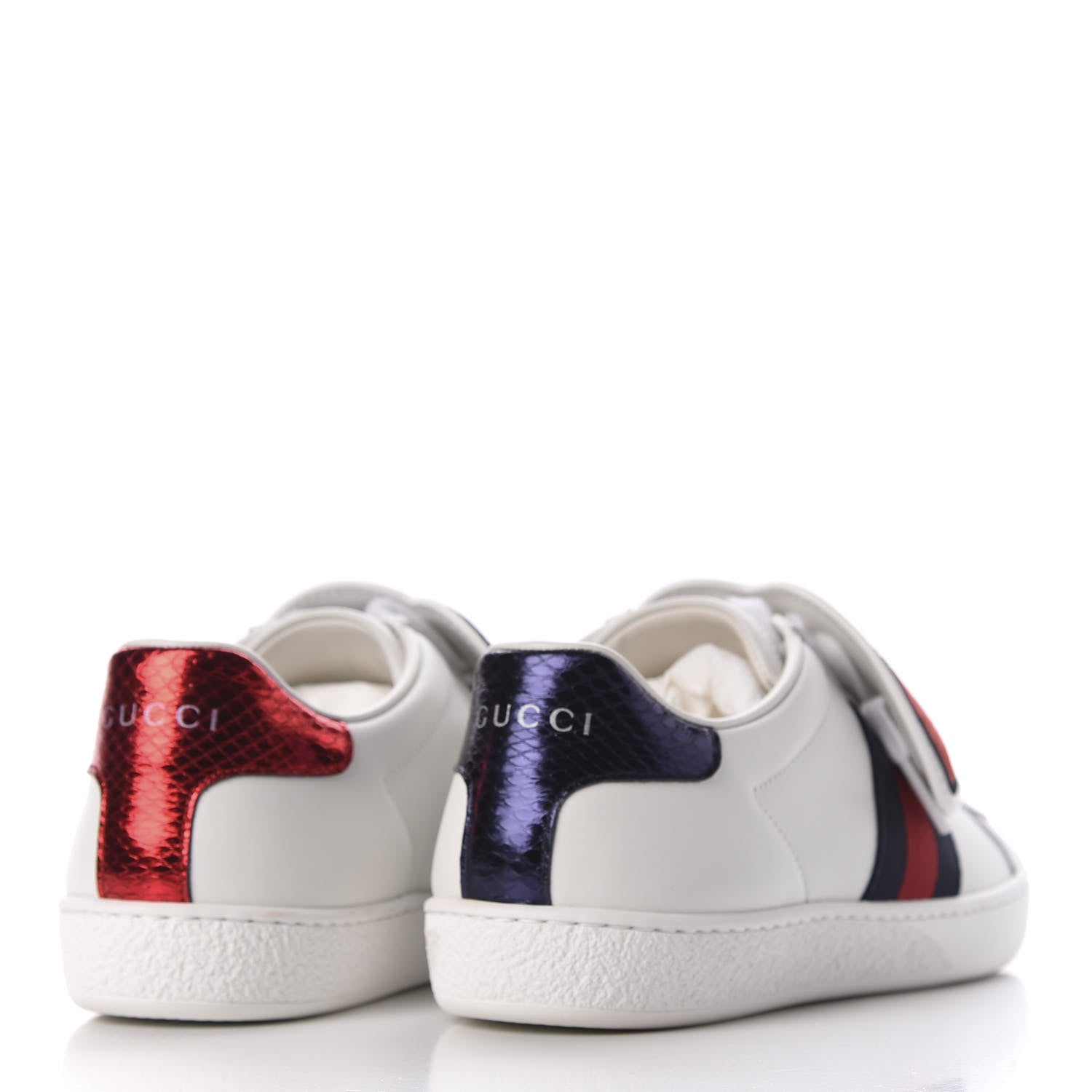 Gucci Calfskin Ayers Web Blind for Love Embroidered Womens Ace Sneakers 35 White 4 of 9