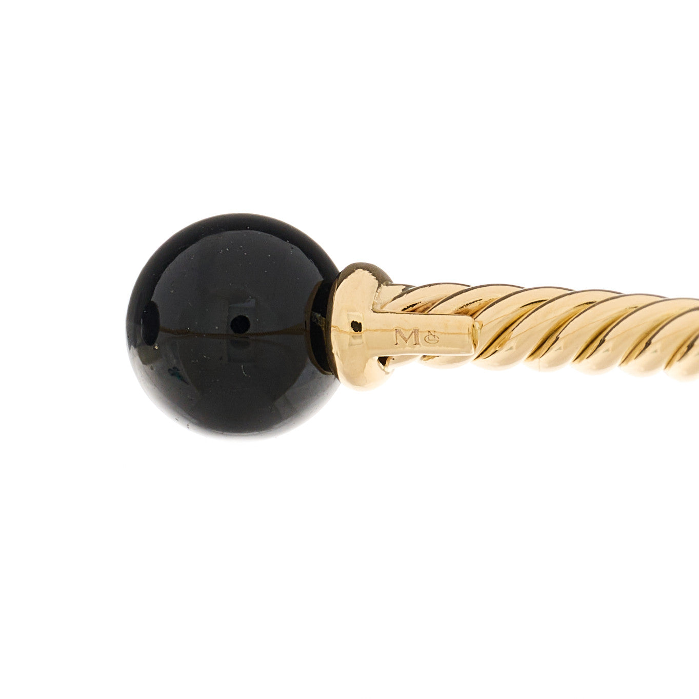 David Yurman 18K Yellow Gold Black Onyx 7mm Solari Bracelet 4 of 4