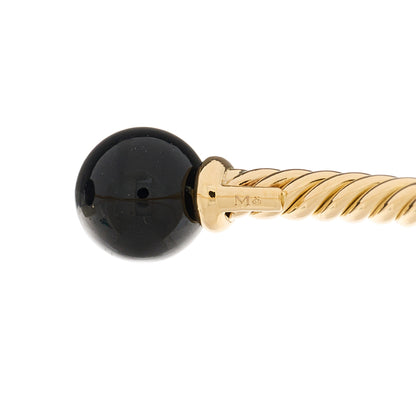 David Yurman 18K Yellow Gold Black Onyx 7mm Solari Bracelet 4 of 4