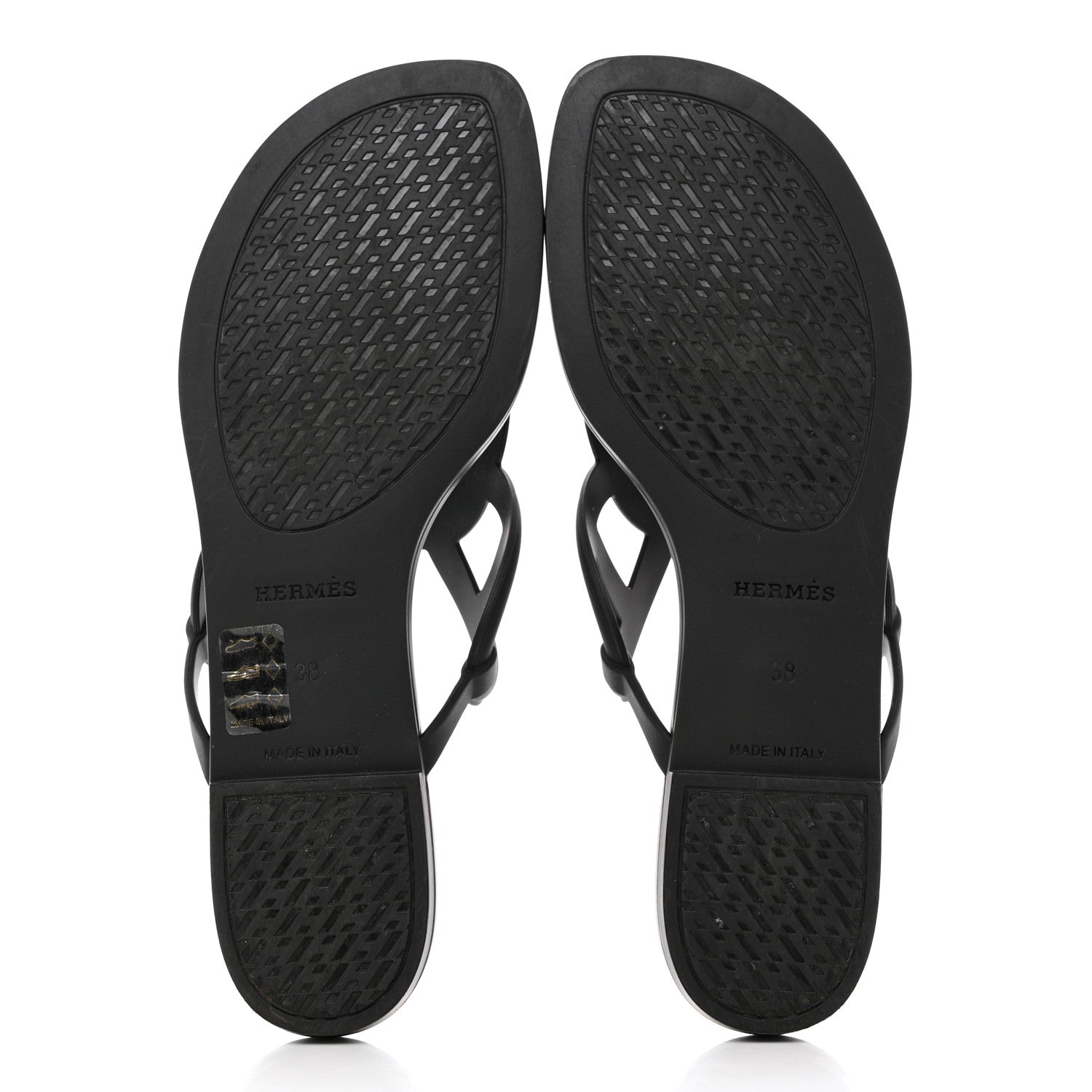 Hermes Rubber Womens Egerie Sandals 38 Black 5 of 9