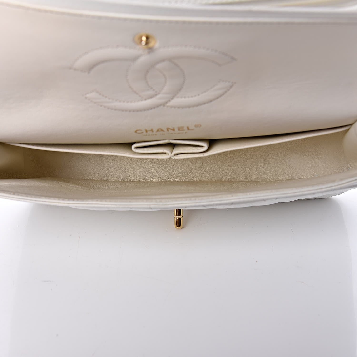 Chanel Caviar Quilted Medium Double Flap White 5 of 12