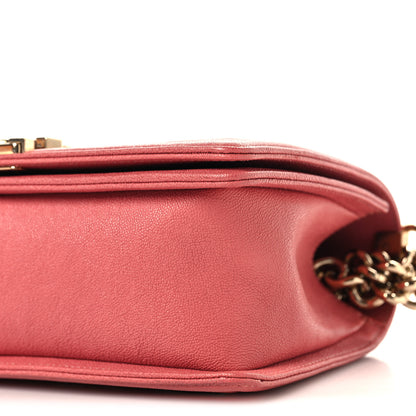 Chanel Caviar Chevron Quilted Medium Boy Flap Pink 10 of 10