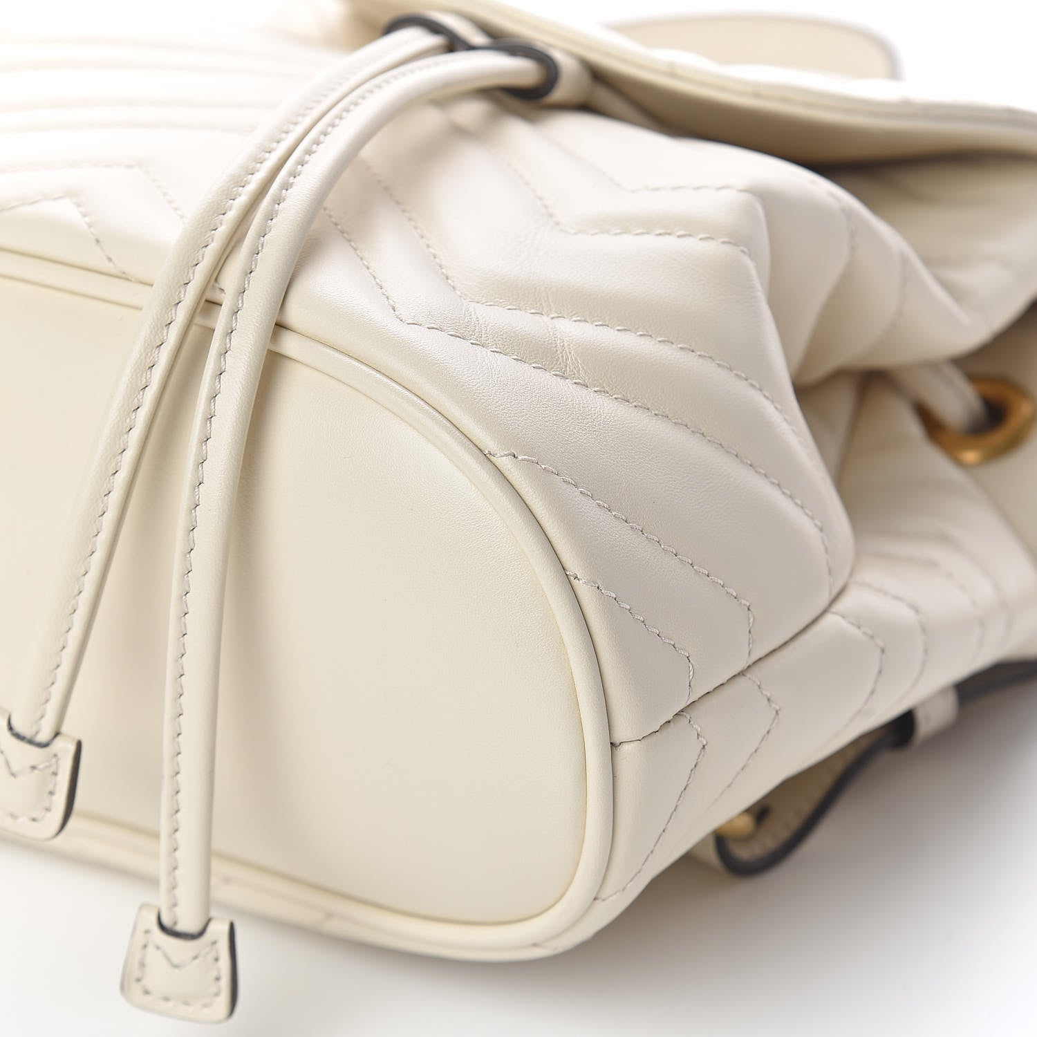 Gucci Calfskin Matelasse GG Marmont Flap Backpack White 9 of 11
