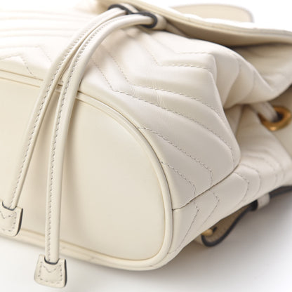 Gucci Calfskin Matelasse GG Marmont Flap Backpack White 9 of 11