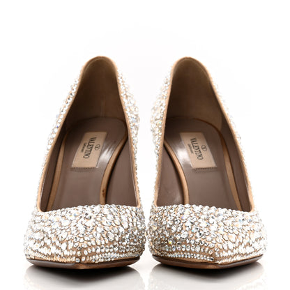 Valentino Garavani Satin Crystal Embellished Moonflow 90mm Pumps 38 Poudre 2 of 11