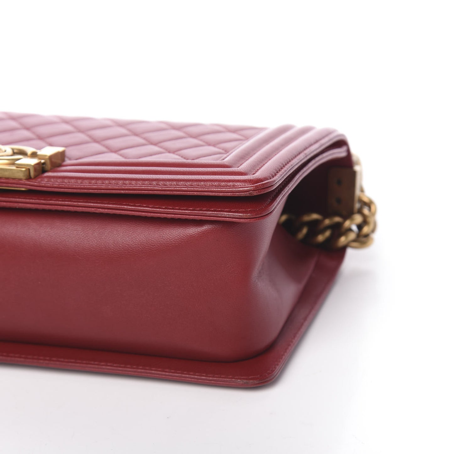 Lambskin Quilted Medium Boy Flap Red