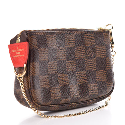 Louis Vuitton Damier Ebene 2019 Christmas Animation Mini Pochette Accessories Red 3 of 8