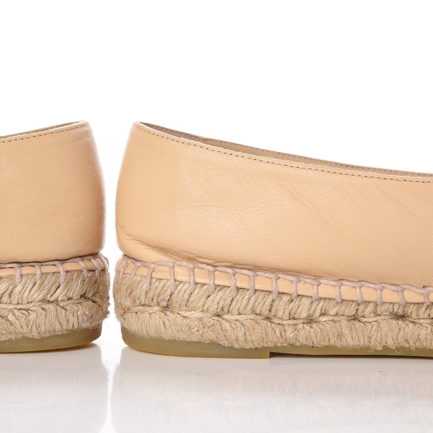 Chanel Lambskin CC Espadrilles 38 Beige Black 7 of 14