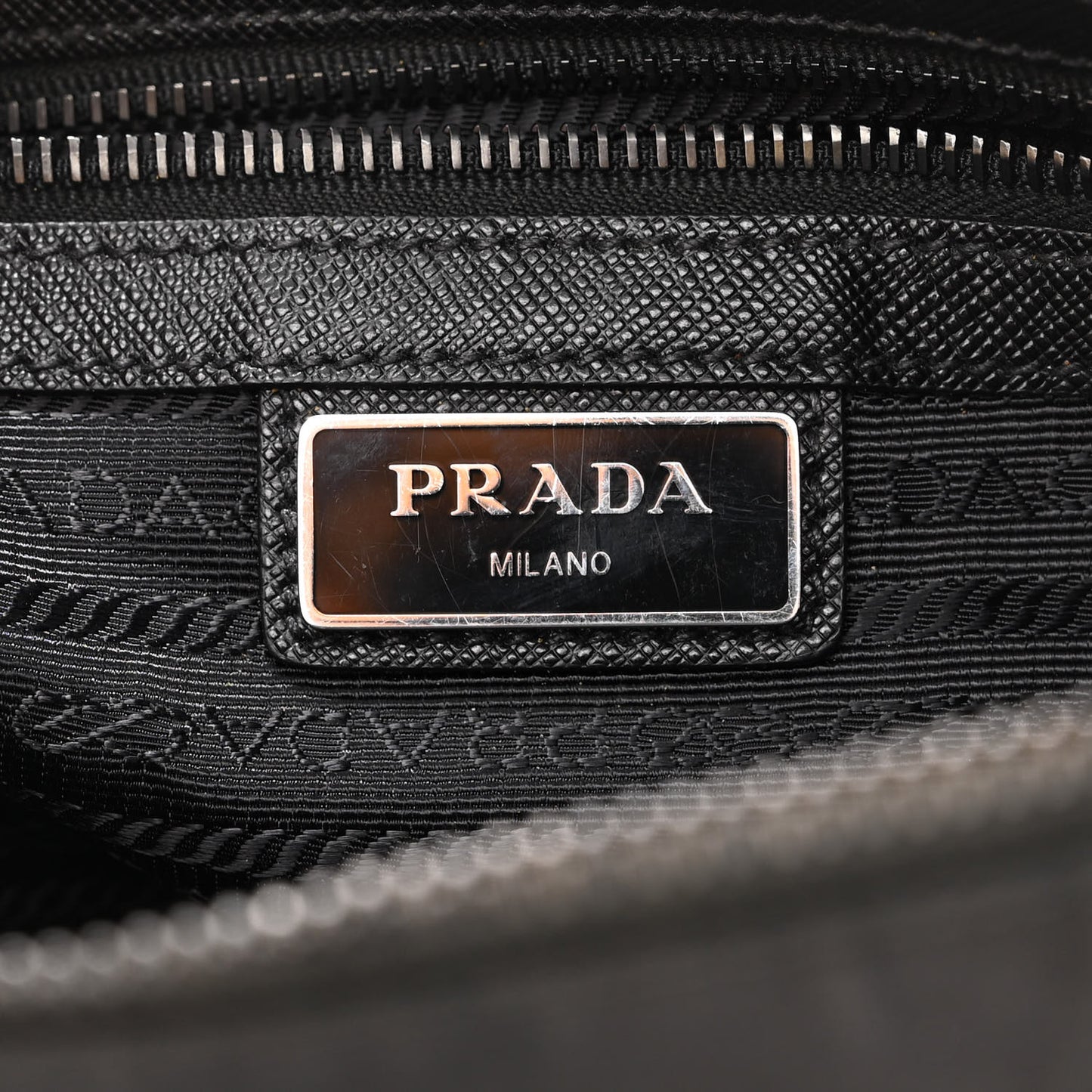 Tessuto Nylon Saffiano Messenger Bag Black Royal Marmo