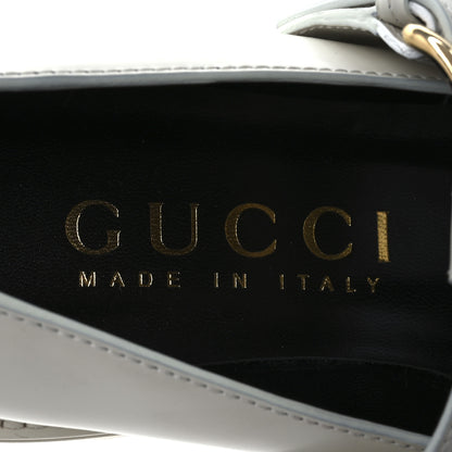 Gucci Cordovan Lux Womens Horsebit Platform Mary Jane Loafers 38.5 Off White 9 of 12