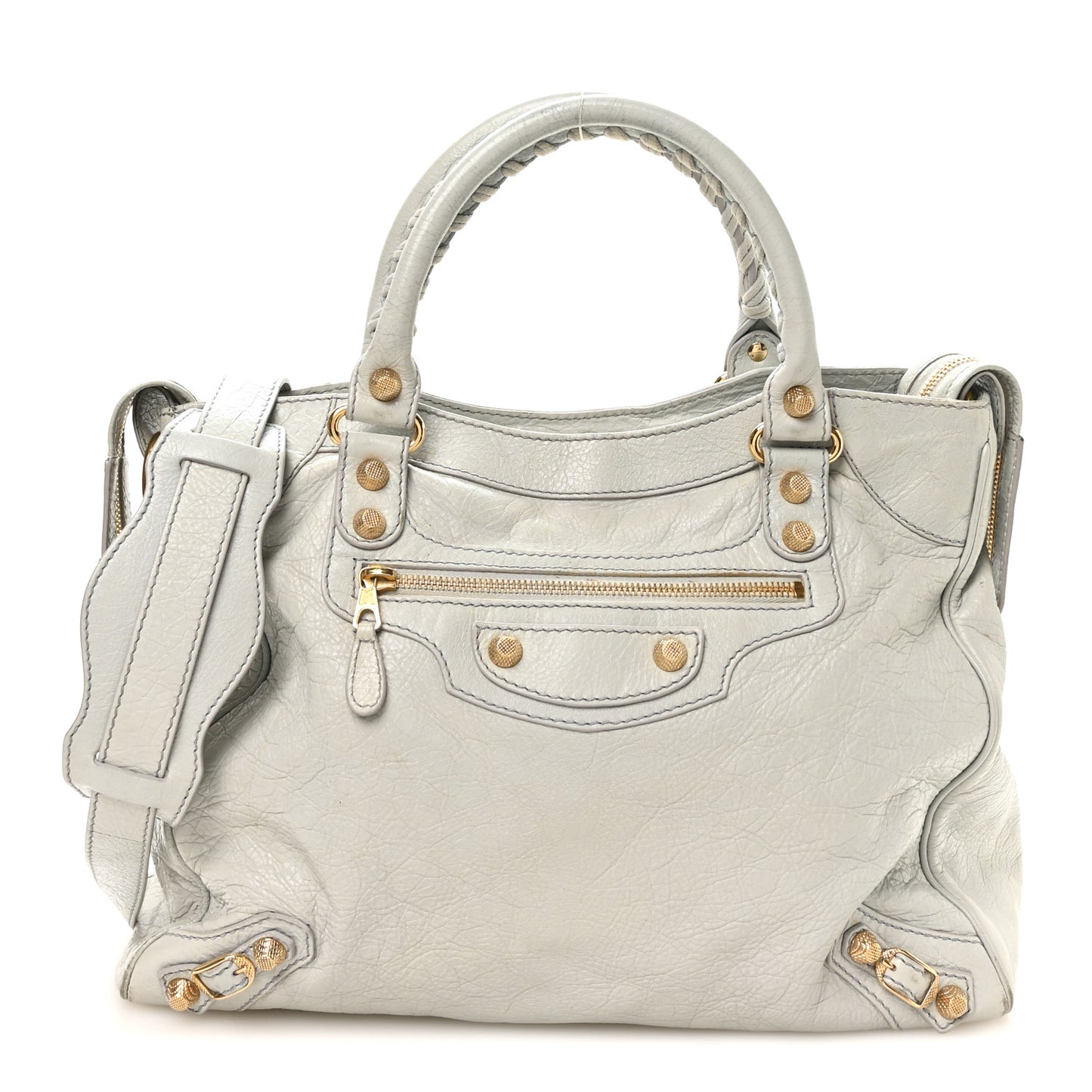 Agneau Giant 12 Gold Hardware Velo Gris Glace
