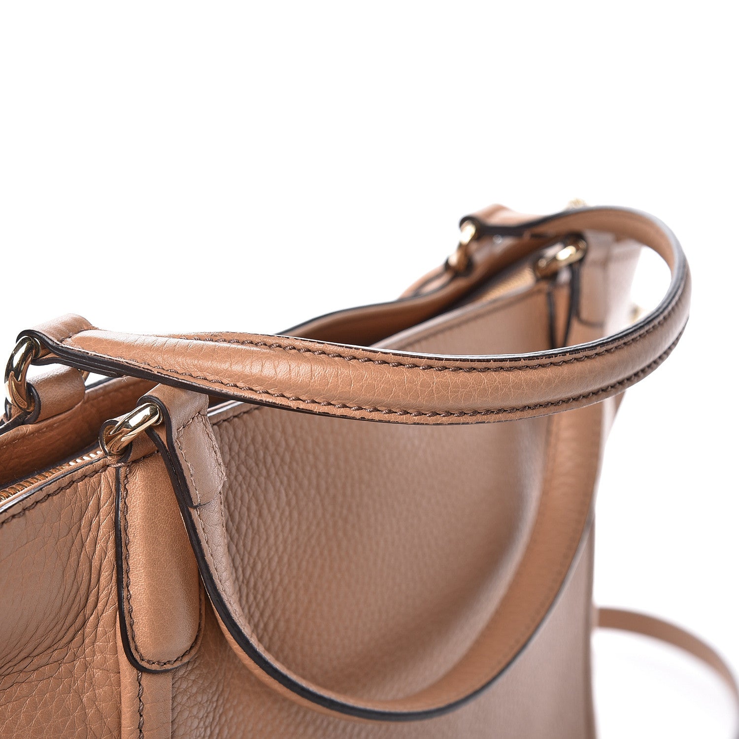 Gucci Pebbled Calfskin Small Soho Top Handle Bag Camelia 11 of 11