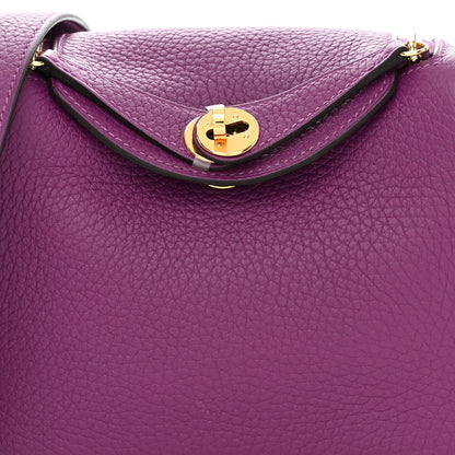 Hermes Taurillon Clemence Mini Lindy 20 Anemone 8 of 11