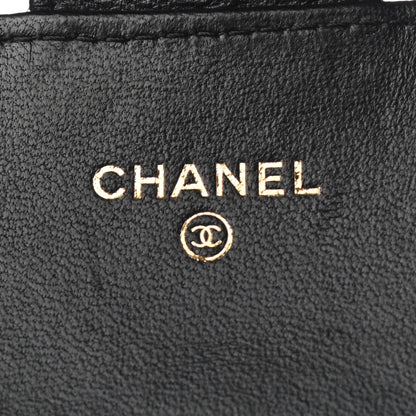 Chanel Lambskin Quilted Large Gusset Flap Wallet Black 6 of 10