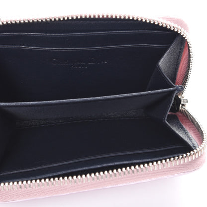 Christian Dior Metallic Calfskin Cannage Mini Lady Dior Zip Portemonnaie Pink 5 of 7