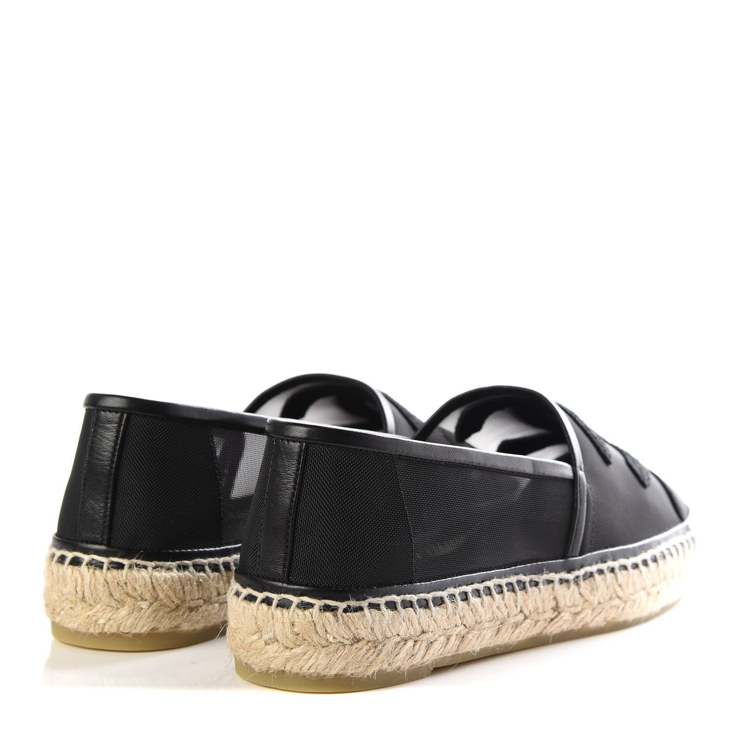 Mesh Grosgrain CC Espadrilles 38 Black
