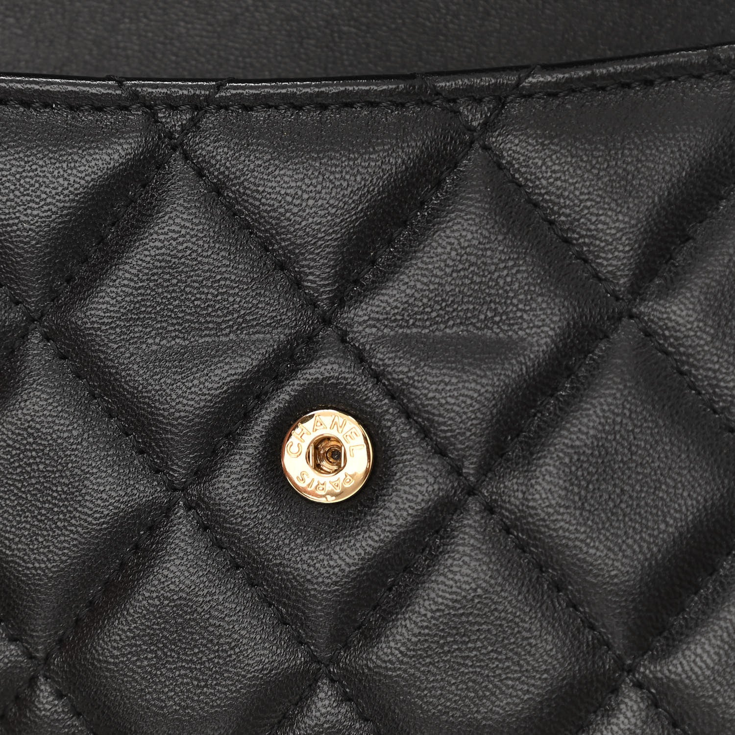 Chanel Lambskin Quilted Top Handle Flap Coin Purse With Chain Black 11 of 14
