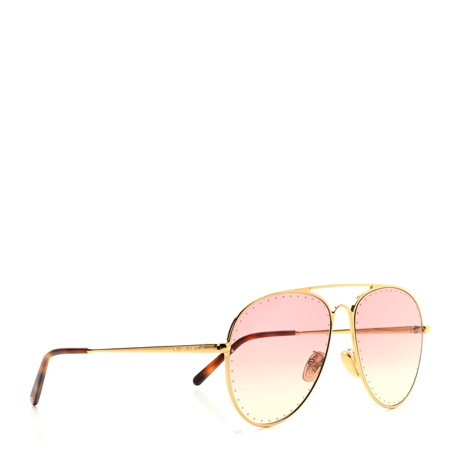 Louis Vuitton Metal LV Trunk Pilot Sunglasses Z1508U Pink 3 of 7